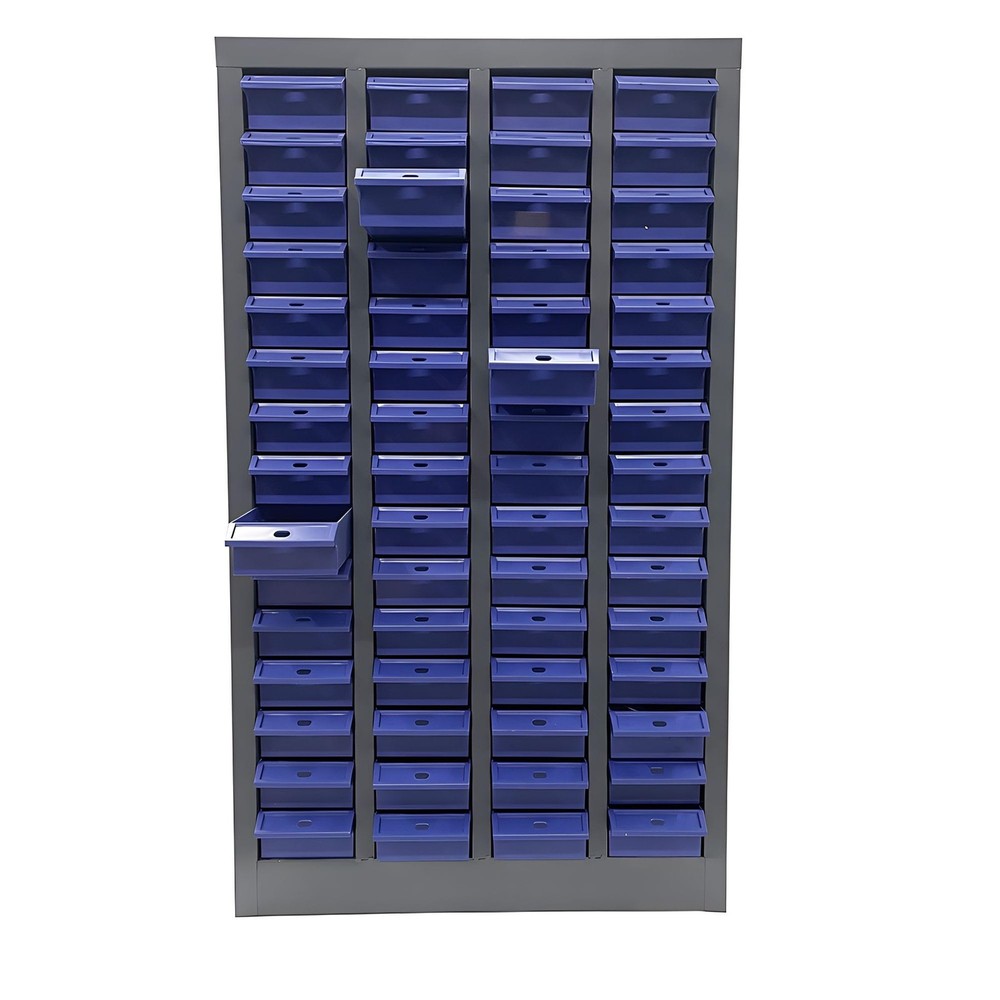 60 Drawer Hardware Organizer Cabinet No Door for Samples Metals Electronics Blue