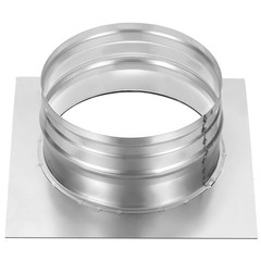 6″ Duct Connector Flange Dryer Vent Wall Plate Square to Round Straight Silver