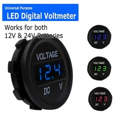 DC 12/24V Car Dual Battery RED LED Digital Volt Meter Boat Voltage Marine Gauge