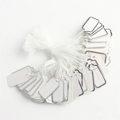 Garage Sale Price Tags Size #5 Blank White Merchandise Hang String Strung New