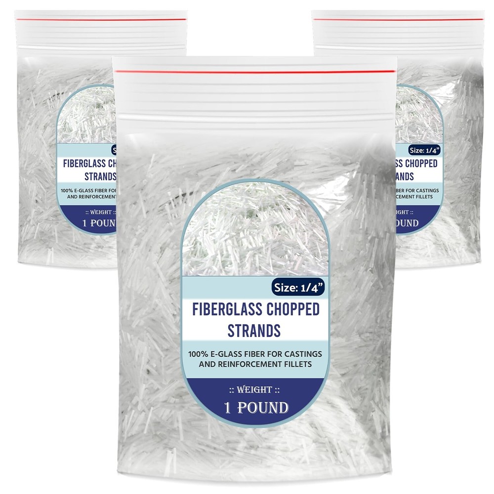 3 Pounds Chopped Fiberglass Strands 1/4″ Fiber Glass (3 Packs of 1 Pound)