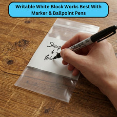4″x 6″ Reclosable Bag 4 Mil Writeable White Block Water-Resistant 2000 Packs