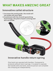 10 Tons Hydraulic Wire Battery Cable Lug Terminal Crimper Crimping Tool with 9 P