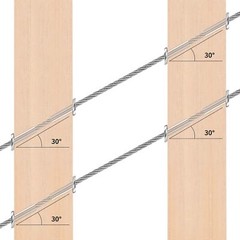 T316 Stainless Steel 30° Degree Angle Protector Sleeves for 3/16″ Cable Railing