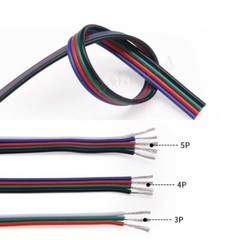 Flat Ribbon Cable 2/3/4/5/6-Way Flexible PVC Extension LED Connector Wire Cable