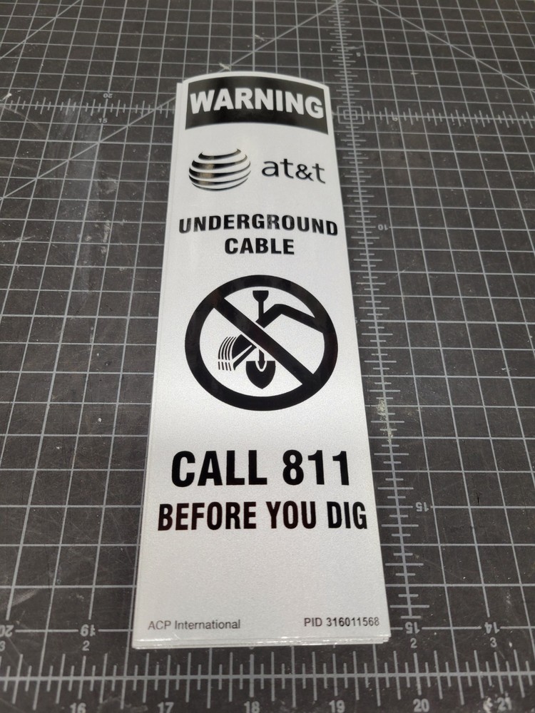 AT&T Warning Reflective Sticker – Call 811 Before You Dig