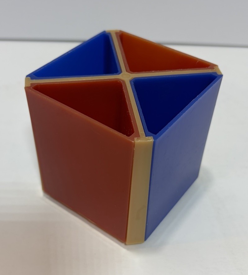 Vtg 1970s Modular Desk Caddy Cube Space Age MCM Plastic Organizer Hong Kong 3″