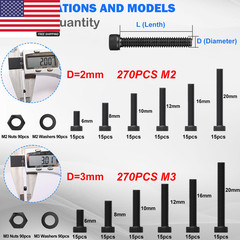 2284PCS Metric Screws & Flange Bolt Assortment,Nuts and Bolts Assortment Kit M2/