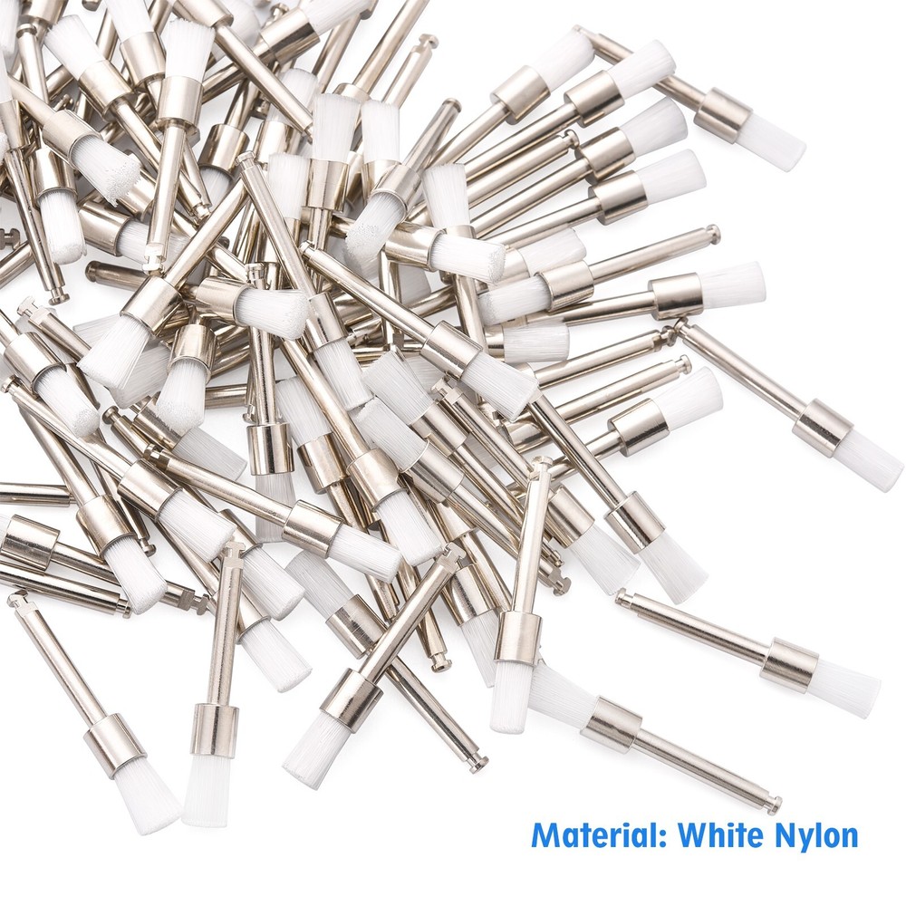 OneMed Disposable Dental Prophy Polishing Brush Latch Flat Type White 100Pcs/Box