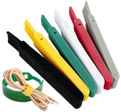QUALIALL 150 Reusable Cable Ties, Strong Adhesion Nylon Cord Ties 6 Colors