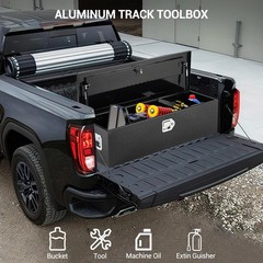 39in Aluminum Truck Tool Box Security Lock Wider Handles Waterproof Black