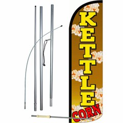 Kettle Corn Flag Flutter Feather Banner Swooper Extra Wide Windless Bundle Kit