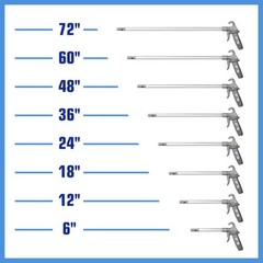 Guardair 75Lj006aa Long John Safety Air Blow Gun, 6 In Extension, Aluminum,