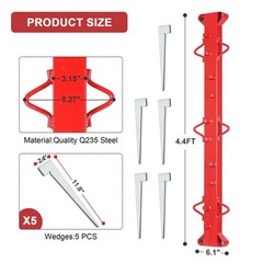 4ft Woven Wire Fence Stretcher Bar with 5 Wedges, HeavyDuty Carbon Steel Fenc…