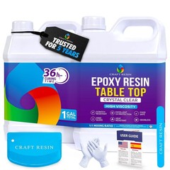 1 Gallon Table Top Epoxy Resin Kit – 1:1 Mix, Crystal Clear & High Gloss, UV …