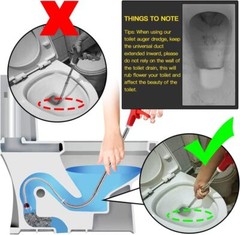 Toilet Auger Grabber Clog Remover Tool With Four Legged Claw Design Red Handle