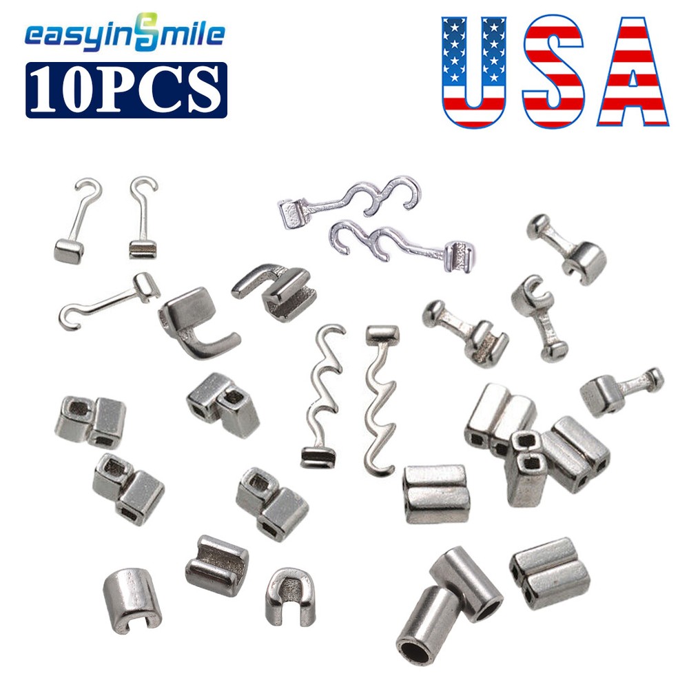 Dental Orthodontic Crimpable Hook curve/Cross/MINI/Sliding/Stops/Double tube 10X