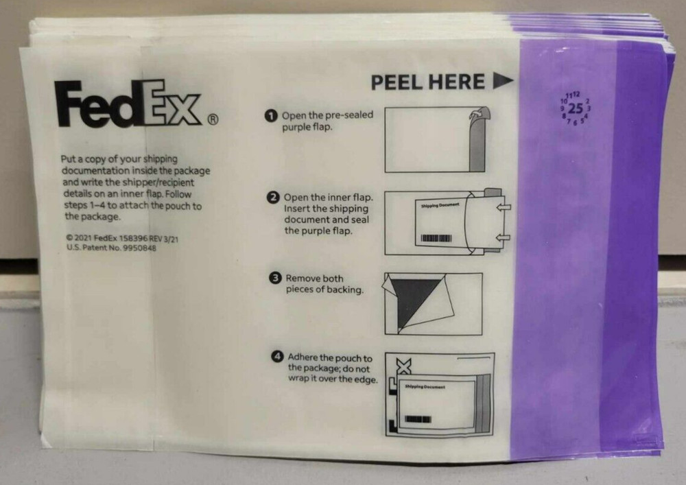 2x FedEx Shipping Pouches 100 in each Bag – 7×10 Inches Totaling 200