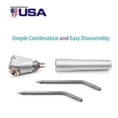 Dental 3 Way Air Water Syringe Triple Spray Handpiece with 2 Nozzles Tips Tubes