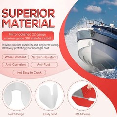 80638 Bow Guard with Notch, Stainless Steel Shield with 3M Adhesive,9 x 8.75 in