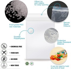 100PCS 3×4″ 2Mil Reclosable Zipper Poly Bags Clear Plastic Storage Bags