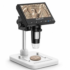 Digital Coin Microscope 1000x Magnification, 8 LED Lights, PC Compatible, 4.3″ D