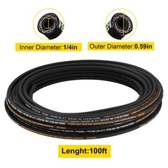 VEVOR Hydraulic Hose 1/4″Coiled Hydraulic Hose 100ft Hydraulic Hose 5800 PSI