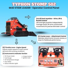 TYPHON STOMP 502 Compact Tracked Skid Steer Loader 22.1HP Honda Gasoline engine