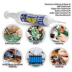 BEEYUIHF 30mL No Clean Soldering Flux Paste with 10ft Desoldering Wick Braid