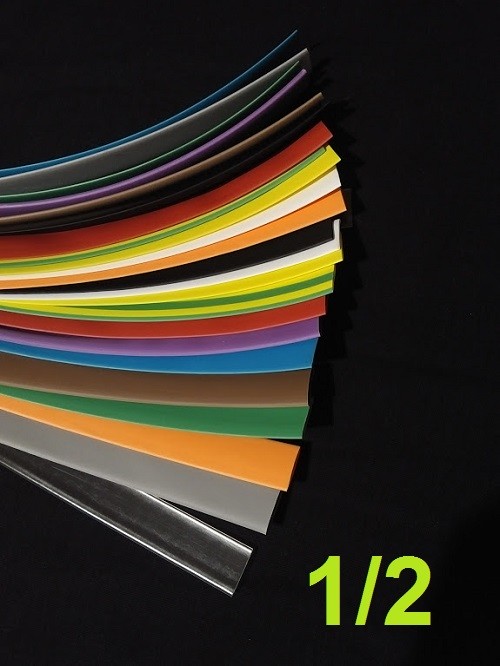 1/2 ” 12.7mm ASSORTED *12* COLORS 2:1 heat shrink tubing polyolefin (6′ FOOT)