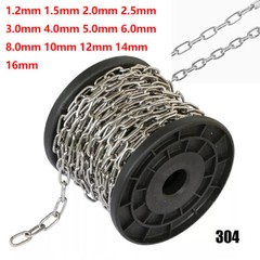 1.2mm 1.5mm 2mm 3mm 4mm 5mm 6mm-16mm Long / Short Link Chain 304 Stainless Steel