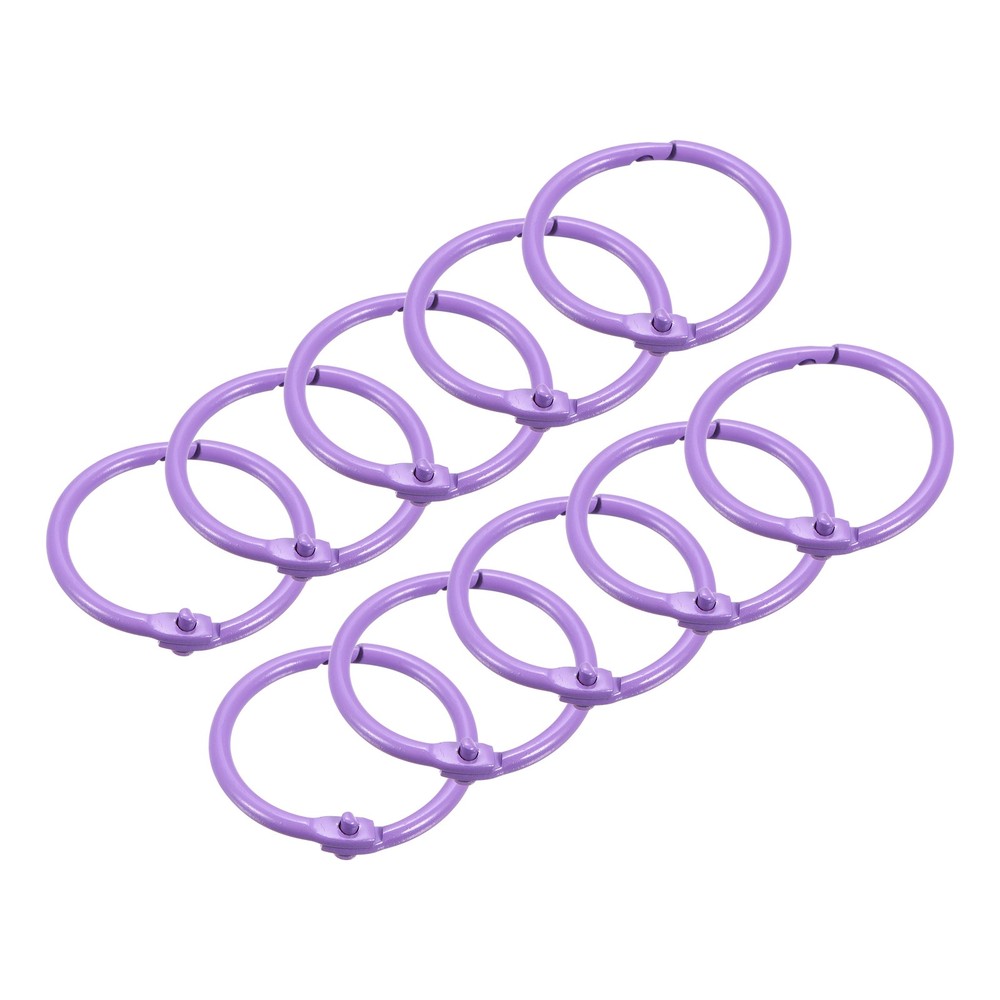 Loose-Leaf Binder Rings, 45mm/ 1.8″ Metal Book Ring Key Holder Purple, 10Pack