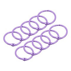 Loose-Leaf Binder Rings, 45mm/ 1.8″ Metal Book Ring Key Holder Purple, 10Pack