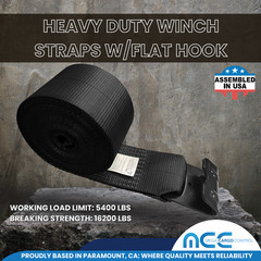 USA 4″x40′ 50′ 60′ Winch Strap Flat Hook for Flatbed Truck Trailer Farm Tie Down
