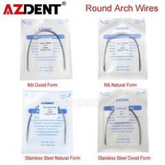 AZDENT Dental Super Elastic Round Arch Wires Niti/Stainless Steel Ovoid /Natural