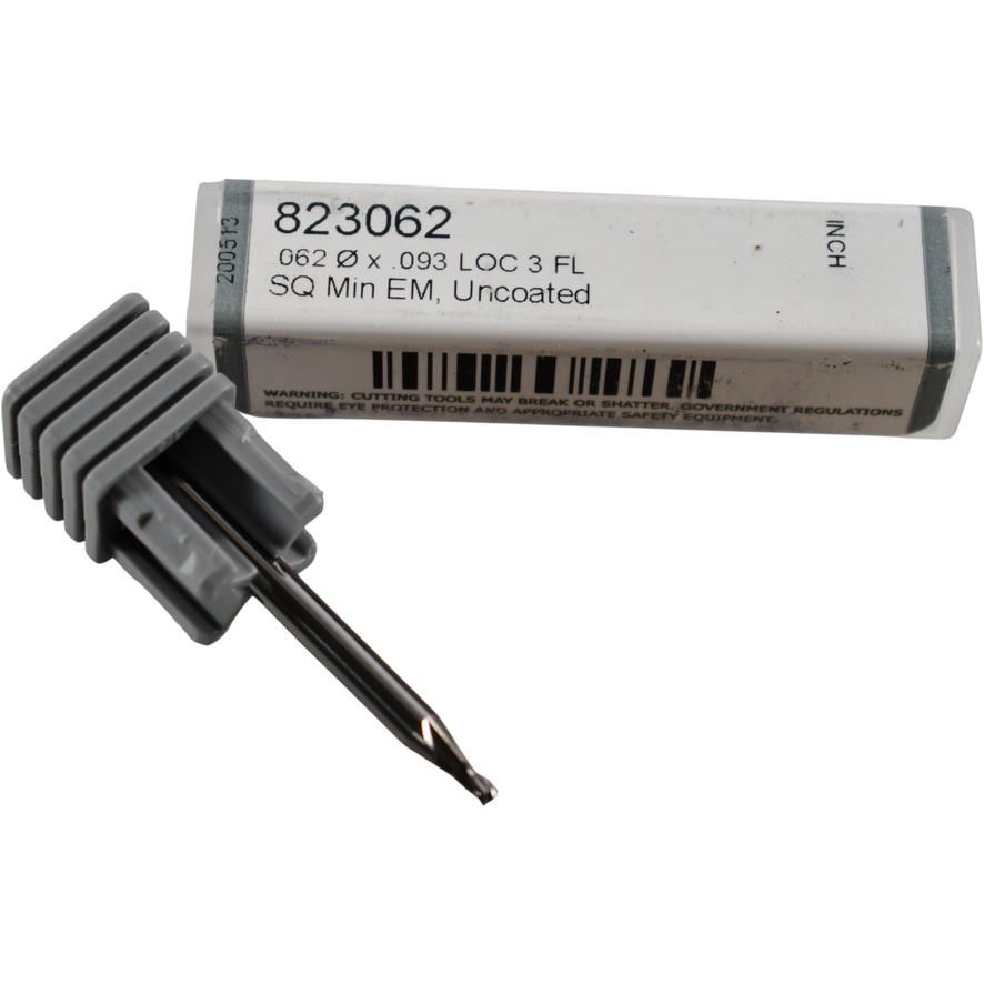 NEW Harvey Tool 823062 Miniature Square End Mill 0.062 In 3 Flute Uncoated