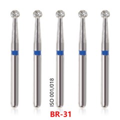 100pcs Dental Diamond Burs for High Speed Handpiece Medium Friction Grip 1.6MM