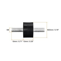 4pcs Rubber Mounts M6x18mm Male Vibration Isolator Shock Absorber D20mmxH10mm