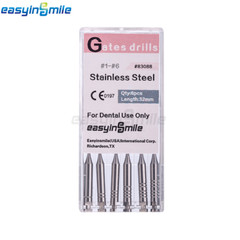 6Pcs Dental Endodontic Gates Drill Glidden 32mm Engine Use Stainless Steel Files