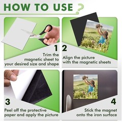 36 Strong Flexible Magnetic Sheets w/ Adhesive Back 8.5×11 20Mil for Photo Craft