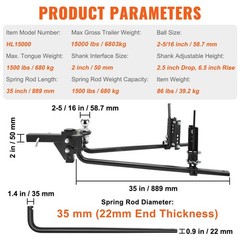 New/Weight Distribution Hitch, 1,500 lbs Weight Distributing Hitches Kit with Sw