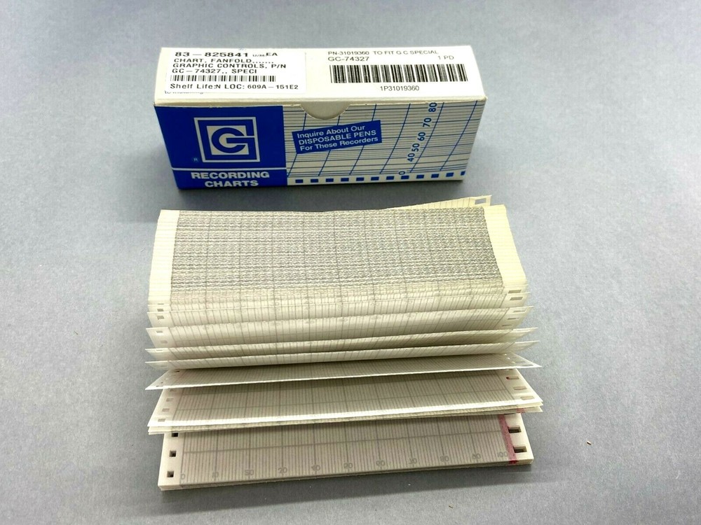 Graphic Controls GC-74327 Fanfold Strip Chart Paper 0-100, 530-630 Range