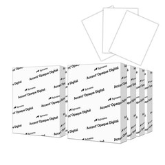 Accent Opaque White 8.5” x 11” Cardstock Paper, 80lb, 216gsm, 2,000 Sheets