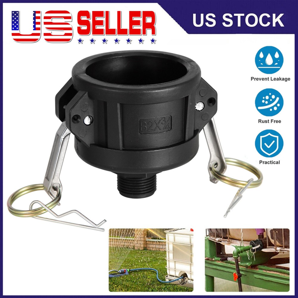 330 Gallon IBC Tote Water Tank Coupling Adapter 2″ to 3/4″ Cam Lock Garden Hose