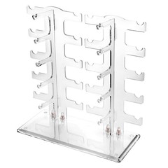 Lamoutor 2 Row Sunglasses Rack Holder Glasses Display Stand Transparent Color