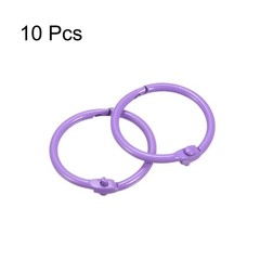 Loose-Leaf Binder Rings, 45mm/ 1.8″ Metal Book Ring Key Holder Purple, 10Pack
