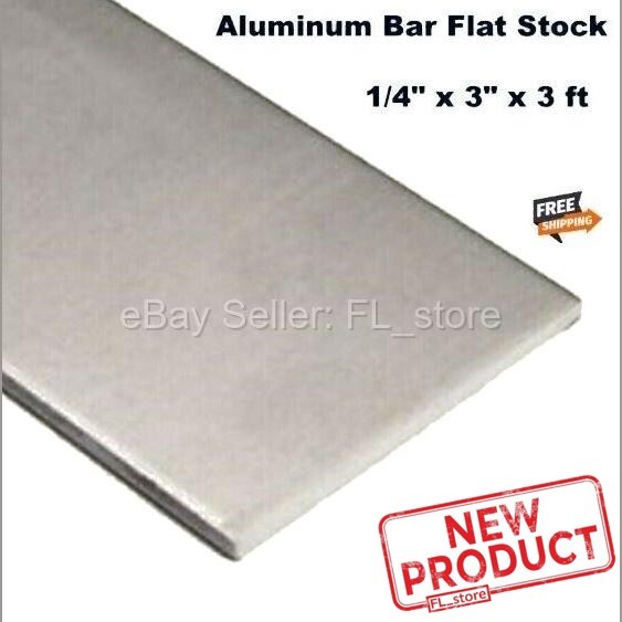 Aluminum Flat Stock 1/4″ Thick x 3″ Wide x 3 Feet Long Unpolished Alloy 6061 Bar