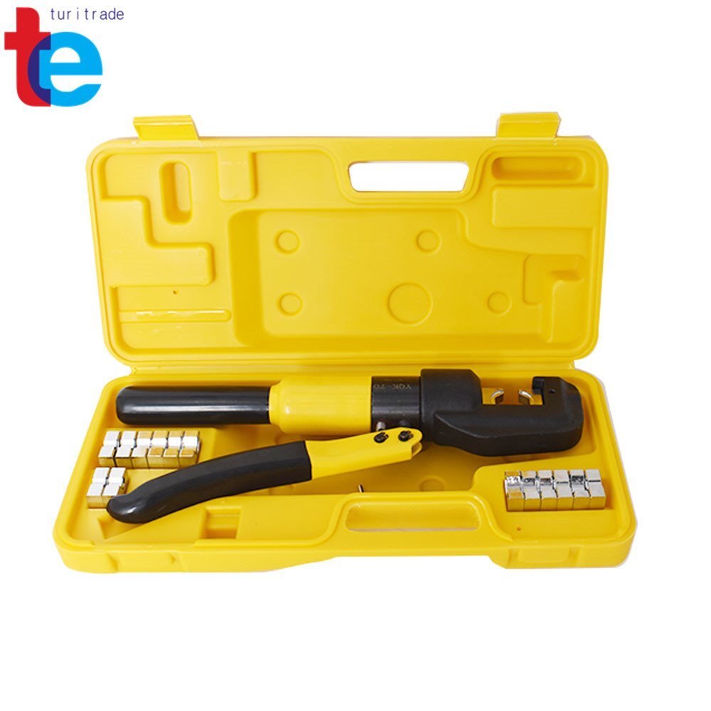 10T Hydraulic Wire Battery Cable Lug Terminal Crimper Crimping Tool W/ Case US