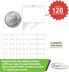 2 X 3 Inch Label for Laser and Inkjet Printers with Template Included, 12 Full S