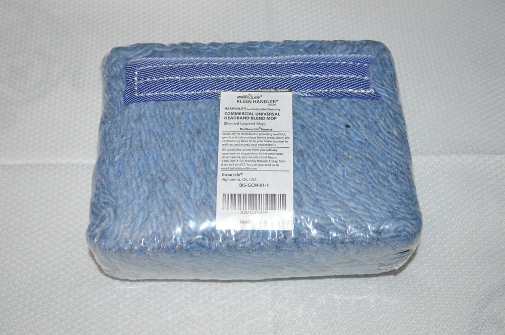 BISON LIFE KLEEN HANDLER HEAVY DUTY COMMERCIAL UNIVERSAL HEADBAND BLEND MOP HEAD
